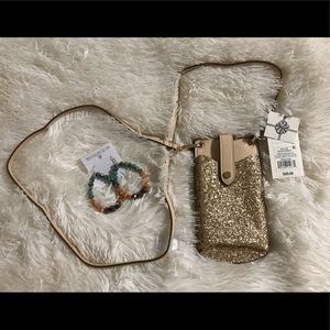 Cellphone wallet and earrings both NWT